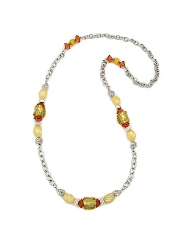necklace yellow-orange anchor chain 90cm