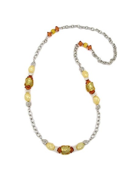 necklace yellow-orange anchor chain 90cm