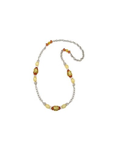 necklace yellow-orange anchor chain 90cm