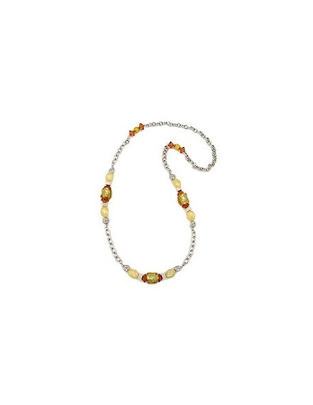 necklace yellow-orange anchor chain 90cm