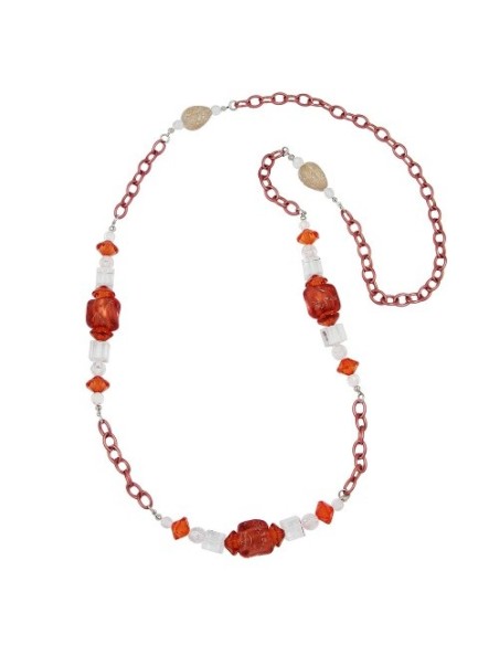 necklace stone-pearl anchor chain 90cm