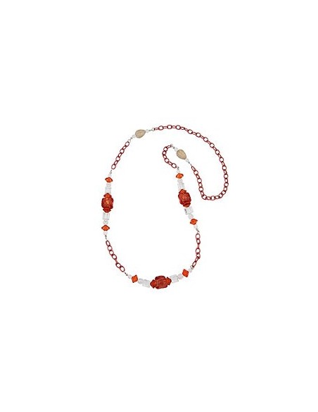 necklace stone-pearl anchor chain 90cm
