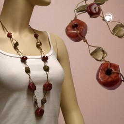 necklace copper-brown vintage-brass 90cm