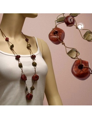 necklace copper-brown vintage-brass 90cm