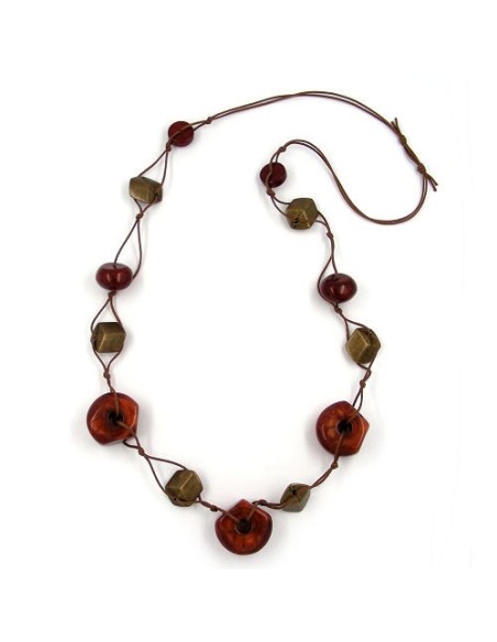 necklace copper-brown vintage-brass 90cm