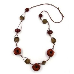 necklace copper-brown vintage-brass 90cm