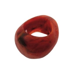 scarf bead red black marbled 33mm