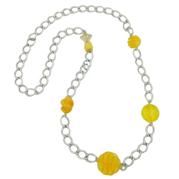 necklace curb chain beads 95cm