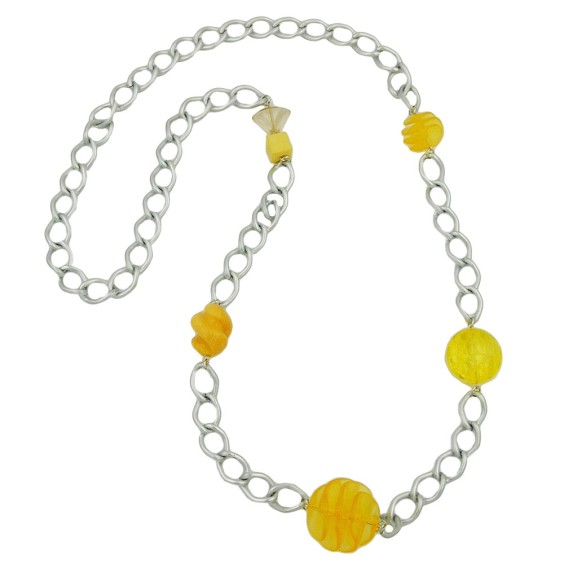 necklace curb chain beads 95cm