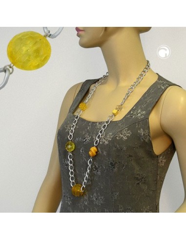 necklace curb chain beads 95cm