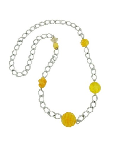 necklace curb chain beads 95cm
