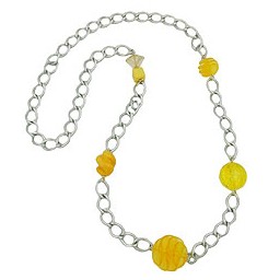 necklace curb chain beads 95cm