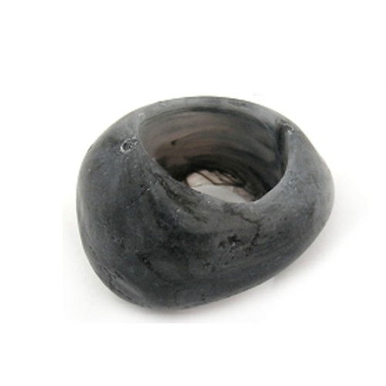 scarf bead grey black marbled 33mm