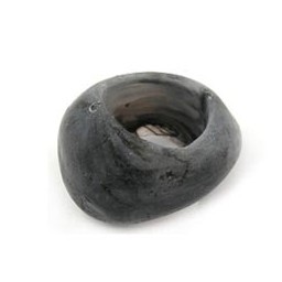 scarf bead grey black marbled 33mm