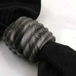 scarf bead spiral marking black silver marbled 35mm