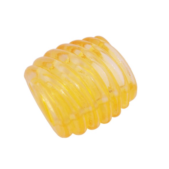 scarf bead spiral marking yellow transparent 35mm