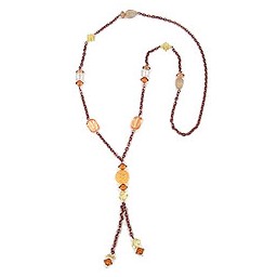 necklace anchor chain brown cristal 90cm