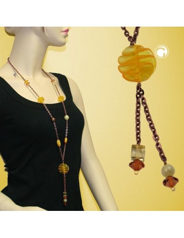 necklace yellow spiral pearl 90cm