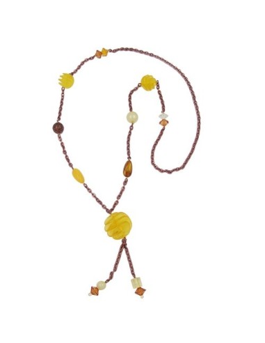 necklace yellow spiral pearl 90cm