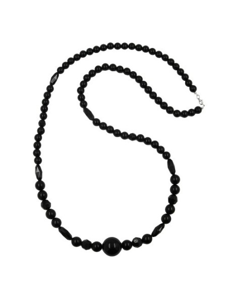 necklace jet-black pearl 22mm 100cm