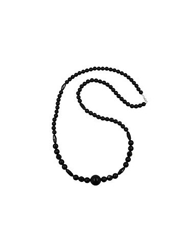 necklace jet-black pearl 22mm 100cm