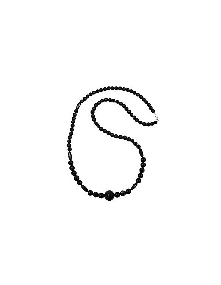 necklace jet-black pearl 22mm 100cm