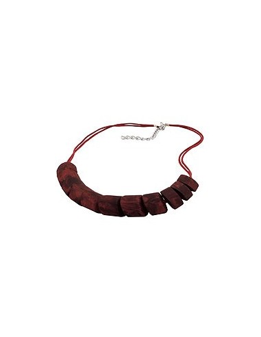 necklace slanted beads red marbled