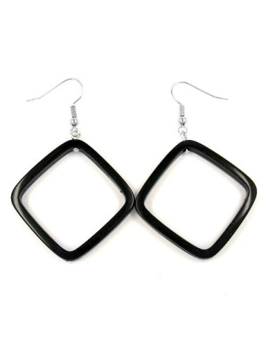 hook earrings square black