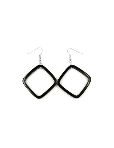 hook earrings square black