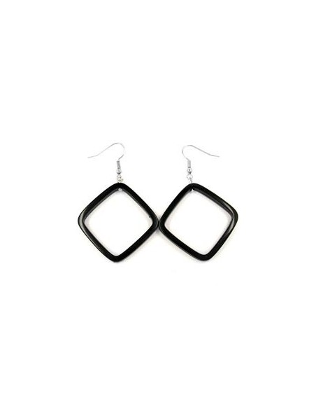 hook earrings square black