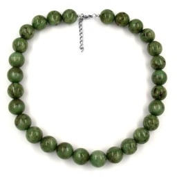 necklace beads 18mm green/ brown marbled