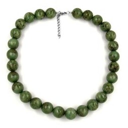 necklace beads 18mm green/ brown marbled