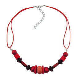 necklace red wooden beads