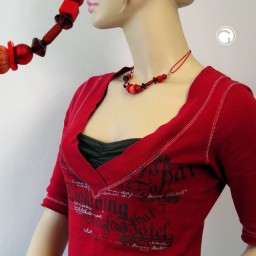 necklace red wooden beads