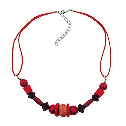 necklace red wooden beads