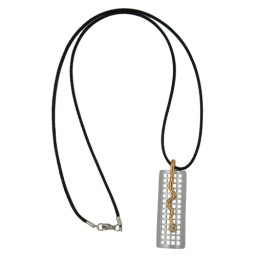 necklace grid & snake silver-gold 70cm