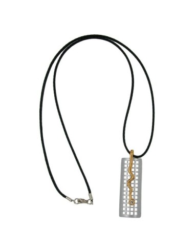 necklace grid & snake silver-gold 70cm