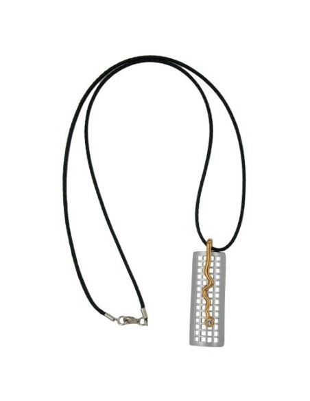 necklace grid & snake silver-gold 70cm