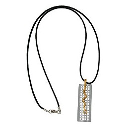 necklace grid & snake silver-gold 70cm