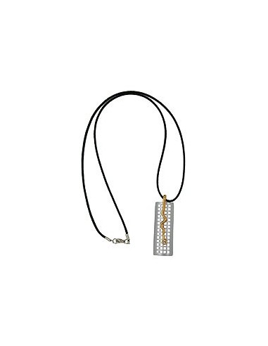necklace grid & snake silver-gold 70cm