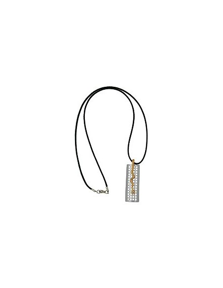 necklace grid & snake silver-gold 70cm