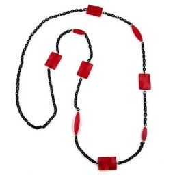 necklace red-silk beads 100cm