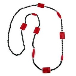 necklace red-silk beads 100cm