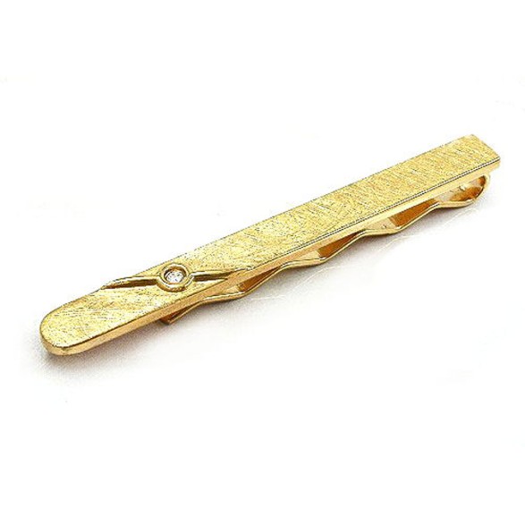 tie pin gold plated cubic zirconia