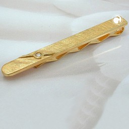 tie pin gold plated cubic zirconia