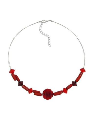 necklace various shaped red beads
