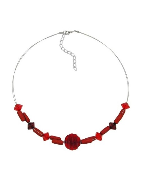 necklace various shaped red beads