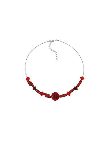 necklace various shaped red beads