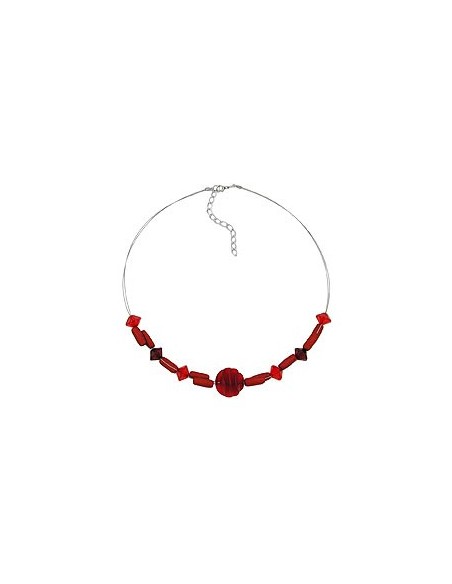 necklace various shaped red beads