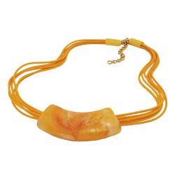 necklace tube,. flat curved yellow 50cm